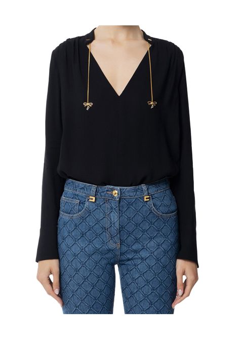 Blusa Elisabetta Franchi donna CA08051E2 110 nera ELISABETTA FRANCHI | Camicie | CA08051E2110